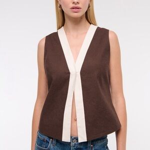 NWT Abercrombie and Fitch Linen Blend Vest Top